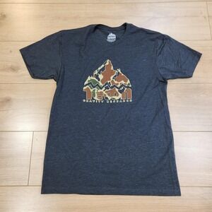 Teton Gravity Research Shirt Mens Small Gray Camo Logo Graphic Tee Tagless